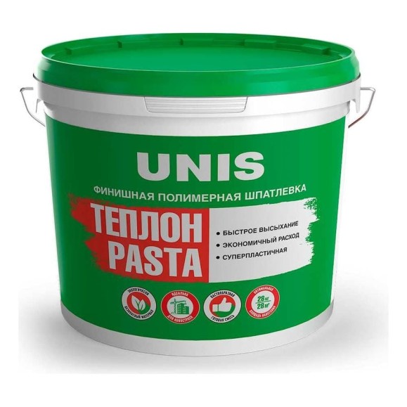 Полимерная шпатлевка UNIS Pasta Теплон готовая, 15 кг 11606721 4607005184894 Полимерная шпатлевка UNIS Pasta Теплон готовая, 15 кг 11606721 4607005184894