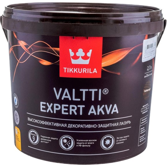 Антисептик для дерева Tikkurila Valtti Expert Akva палисандр 2,7 л 48446 700009596