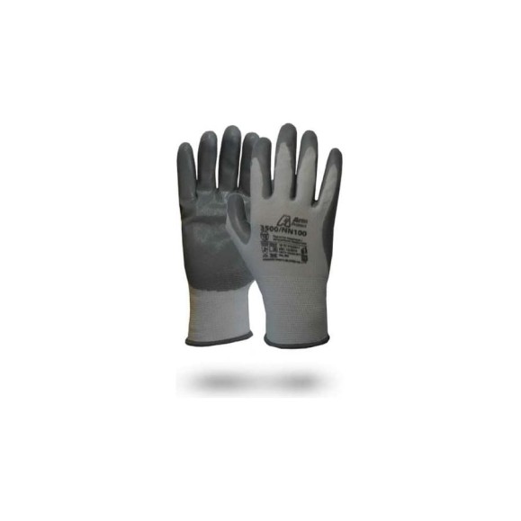 Нейлоновые перчатки с нитриловым покрытием Armprotect, белый/серый, р.9 3500/NN100 4631161387745