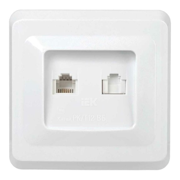 Розетка GENERICA 2-ая комп. и телеф. RJ11/RJ45 ВЕГА белый EIV20-K01-DM