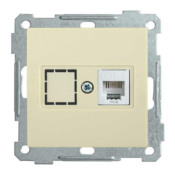 Телефонная розетка IEK РТ12-1-Б RJ12 BOLERO кремовый ETB10-K33