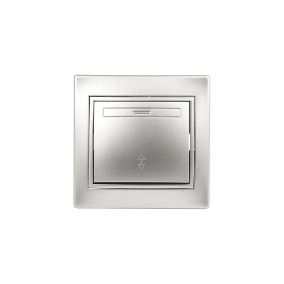 Одноклавишный переключатель Intro Plano 1-103-03 10А-250В, IP20, СУ, алюминий, Б0053746