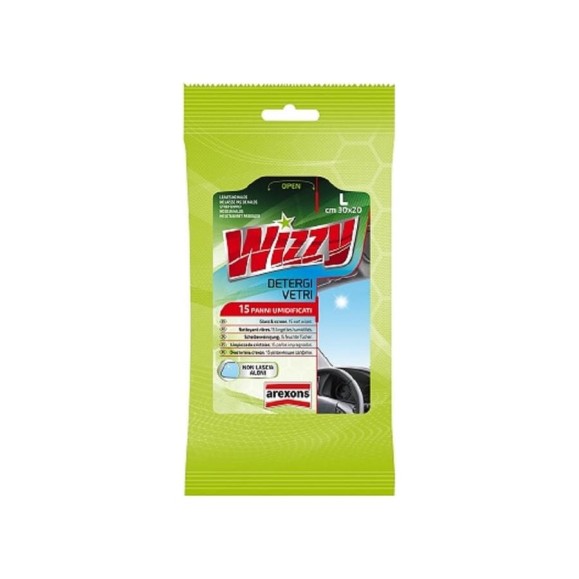 Салфетки для чистки стекол больших размеров AREXONS WIZZY DETERGI VETRI 6 LINGUE 15 шт. 1932M Салфетки для чистки стекол больших размеров AREXONS WIZZY DETERGI VETRI 6 LINGUE 15 шт. 1932M
