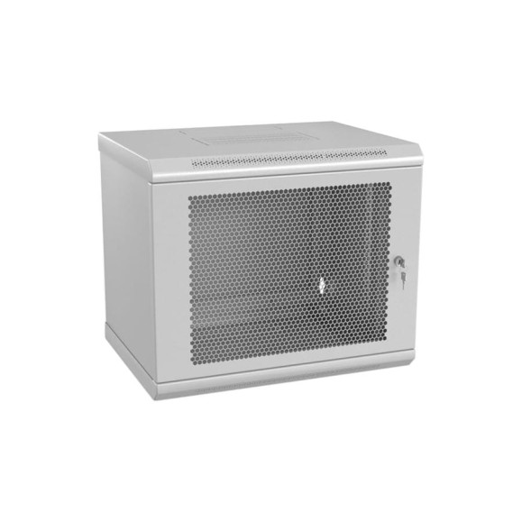 Настенный шкаф Hyperline TWL-0930-SD-RAL7035 19-дюймовый (19"), 9U, 500x600х300мм, металлический 432725