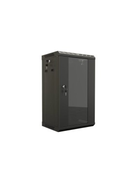 Настенный шкаф Hyperline TDB-15U-GP-RAL9004 10'', 15U, 774,5х390х300, установочный размер 254 мм 445429