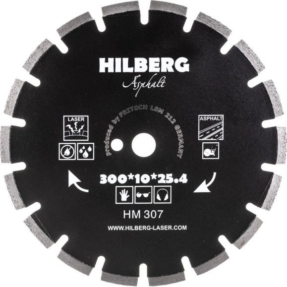 Диск алмазный отрезной Hilberg 300x25.4 Hard Materials Laser Asphalt HM307