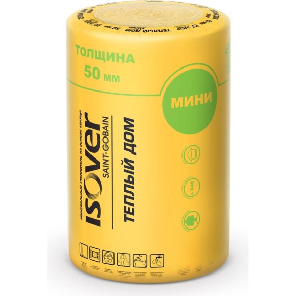Утеплитель Isover ТЕПЛЫЙ ДОМ-ТВИН 50x610x8200/Е/К 67138 Утеплитель Isover ТЕПЛЫЙ ДОМ-ТВИН 50x610x8200/Е/К 67138