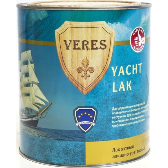 Яхтный лак VERES алкидно-уретановый, матовый, 2.5 л 219814