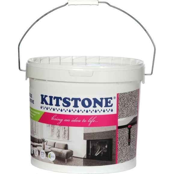 Камешковая штукатурка Kitstone Pebble Creative в комплекте 3 банки: каменная крошка, А 650 гр, В 350 гр, цвет Atlantica 2020207