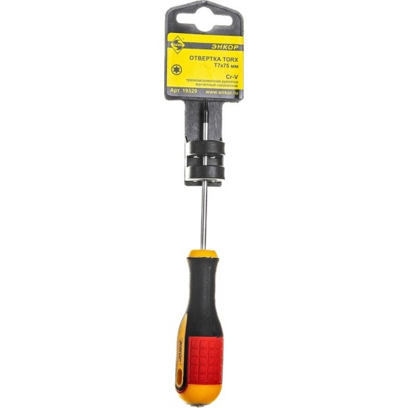 Отвертка Torx T7х75мм Энкор 19529 Отвертка Torx T7х75мм Энкор 19529