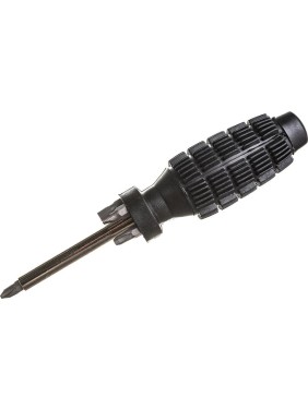 Отвертка с черной усиленной ручкой и 5 насадками CrV FIT 56245