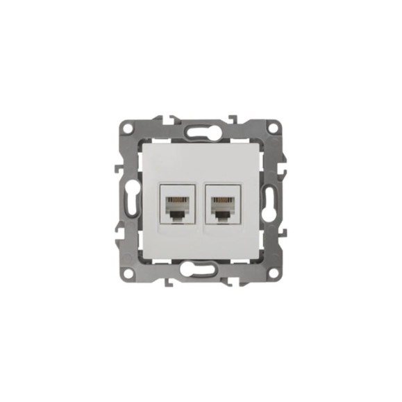 Телефонная розетка ЭРА 12-3106-02 двойная 2XRJ11, IP20, слоновая кость, Б0014718