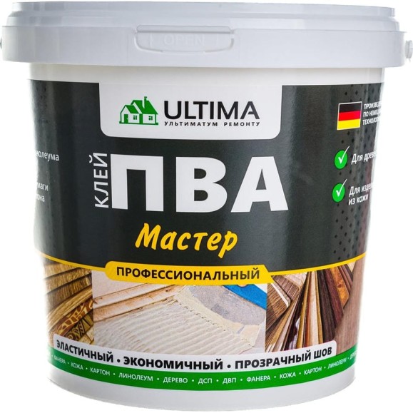 Клей ПВА ULTIMA МАСТЕР ведро 0,9кг ULTMST09 Клей ПВА ULTIMA МАСТЕР ведро 0,9кг ULTMST09