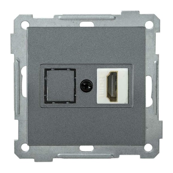 Розетка HDMI РHDMI-0-Б BOLERO антрацит IEK EHB10-K95