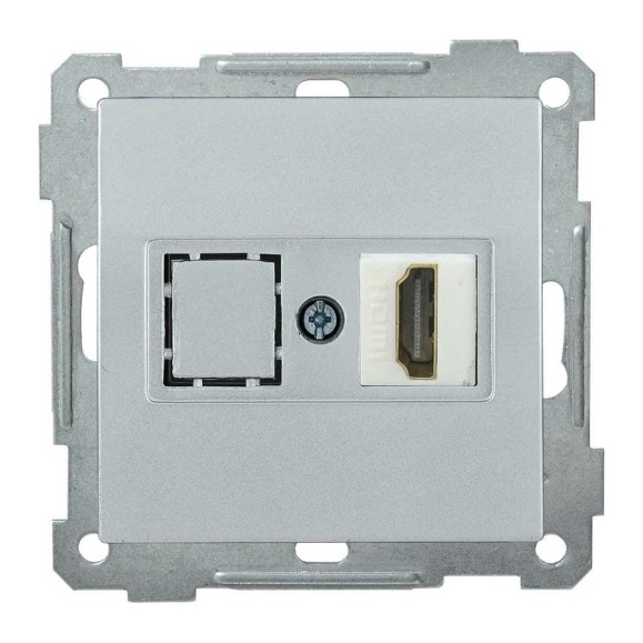 Розетка HDMI РHDMI-0-Б BOLERO, серебряный IEK EHB10-K23