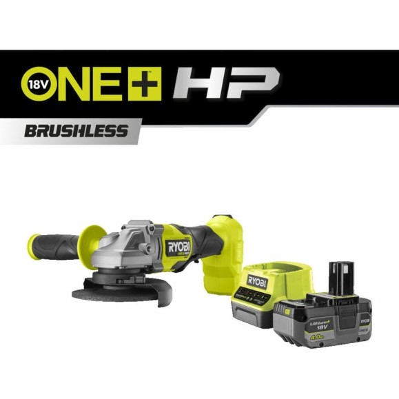 Бесщеточная углошлифмашина Ryobi ONE+ HP RAG18X-1C40S 5133005614 Бесщеточная углошлифмашина Ryobi ONE+ HP RAG18X-1C40S 5133005614