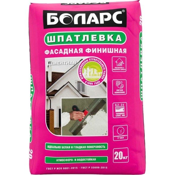 Фасадная финишная шпатлевка БОЛАРС 2100 20 кг 00000007464 Фасадная финишная шпатлевка БОЛАРС 2100 20 кг 00000007464