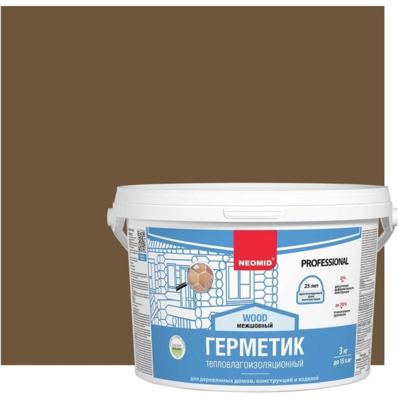 Строительный герметик NEOMID Professional (3 кг; ведро) Н -ГермPROFF-3/дуб