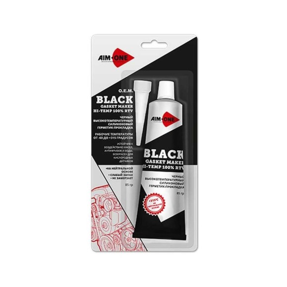 Герметик прокладок Aim-one BLACK силиконовый черный 85г GM-BK0085 443233
