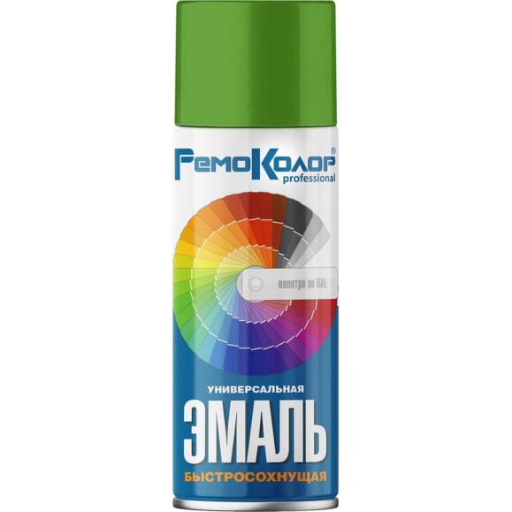 Универсальная акриловая эмаль РемоКолор (зеленая; 520 мл) 69-9-106 Универсальная акриловая эмаль РемоКолор (зеленая; 520 мл) 69-9-106