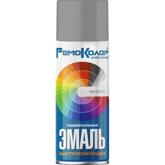Универсальная акриловая эмаль РемоКолор (серая; 520 мл) 69-9-107 Универсальная акриловая эмаль РемоКолор (серая; 520 мл) 69-9-107