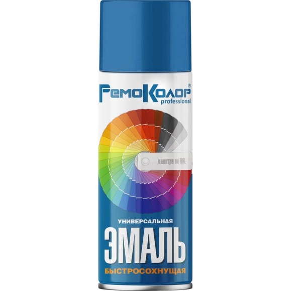 Универсальная акриловая эмаль РемоКолор (синяя; 520 мл) 69-9-105 Универсальная акриловая эмаль РемоКолор (синяя; 520 мл) 69-9-105