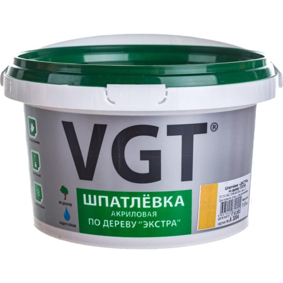 Шпаклевка по дереву Экстра Сосна 1 кг VGT 3195 Шпаклевка по дереву Экстра Сосна 1 кг VGT 3195