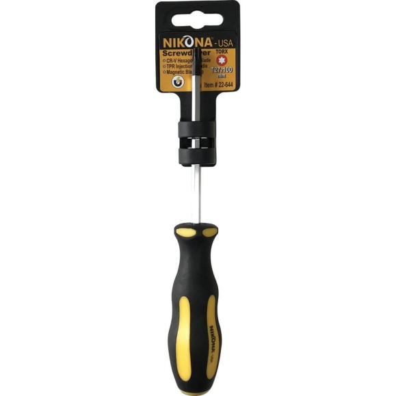 Отвертка NIKONA звездочка Torx  Cr-V, T 27x100 мм, шестигранная 22-644