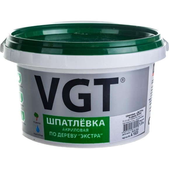 Шпаклевка по дереву Экстра Белая 1 кг VGT 25093