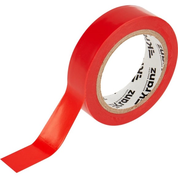 Изолента ПВХ KRANZ 0,13х15 мм, 10 м, красная KR-09-2004 Изолента ПВХ KRANZ 0,13х15 мм, 10 м, красная KR-09-2004