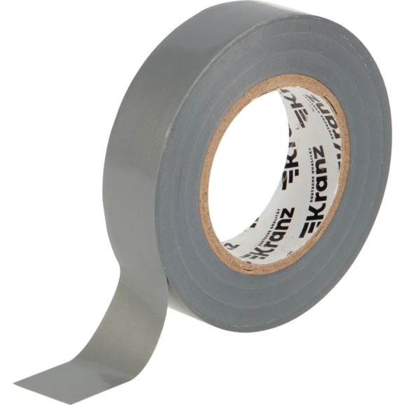 Изолента ПВХ KRANZ 0,13х19 мм, 25 м, серая KR-09-2208 Изолента ПВХ KRANZ 0,13х19 мм, 25 м, серая KR-09-2208