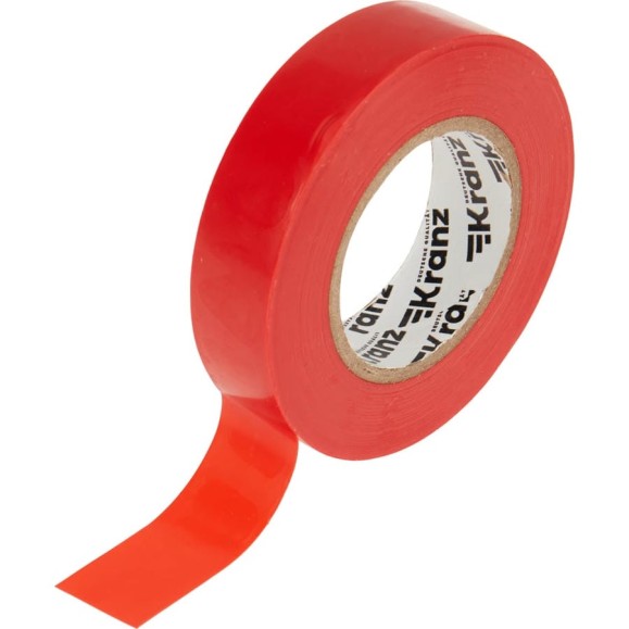 Изолента ПВХ KRANZ 0,13х19 мм, 25 м, красная KR-09-2204