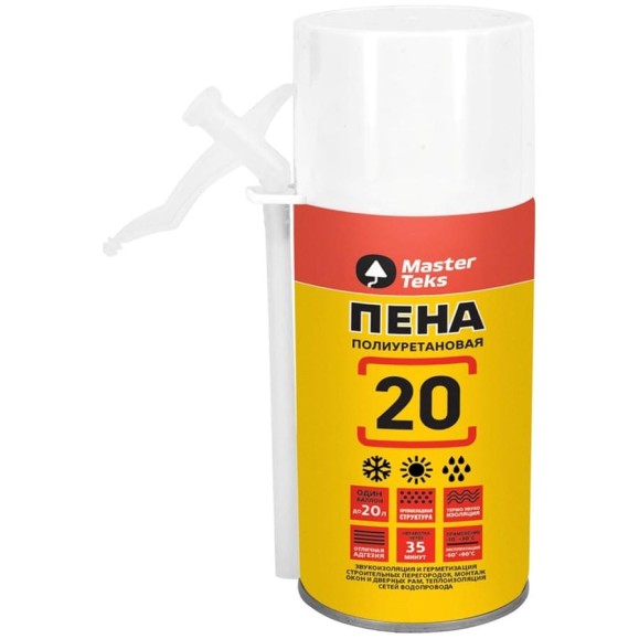 Монтажная пена MASTERTEKS Mastertex 20 285 мл, всесезонная 234870 Монтажная пена MASTERTEKS Mastertex 20 285 мл, всесезонная 234870