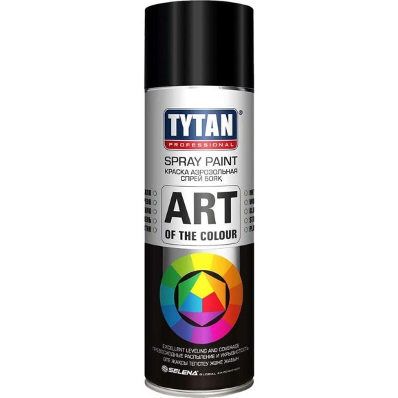 Аэрозольная краска Tytan PROFESSIONAL ART OF THE COLOUR RAL9004, черная матовая 400мл 93885 54023