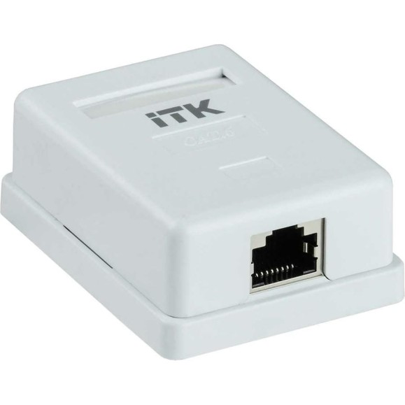 Настенная информационная розетка IEK ITK RJ45 кат. 6 FTP 1-порт CS2-1C06F-12