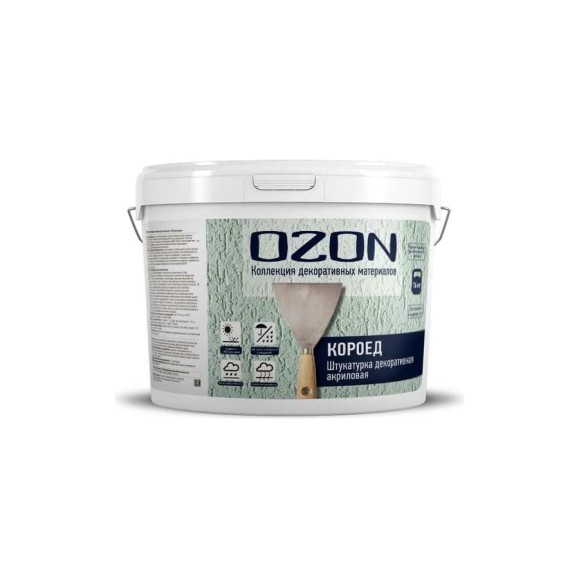 Декоративная штукатурка OZON КОРОЕД (полимерная; для фасада; 2 мм; 16 кг) КД-16