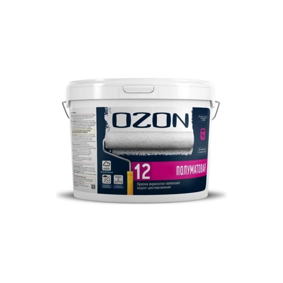 Акрилатно-латексная краска OZON ВД-АК 152 С (моющаяся; прозрачная; 9 л; 11 кг) ВД-АК-152С-11