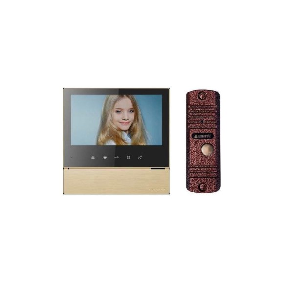 Комплект видеодомофона и вызывной панели COMMAX CDV-70H2(GoldBlackSmog)/AVC305 Комплект видеодомофона и вызывной панели COMMAX CDV-70H2(GoldBlackSmog)/AVC305