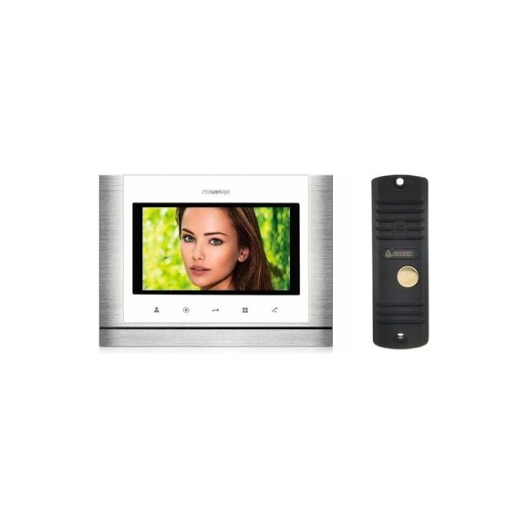 Комплект видеодомофона и вызывной панели COMMAX CDV-70M(WhiteMetalo)/AVC305B Комплект видеодомофона и вызывной панели COMMAX CDV-70M(WhiteMetalo)/AVC305B
