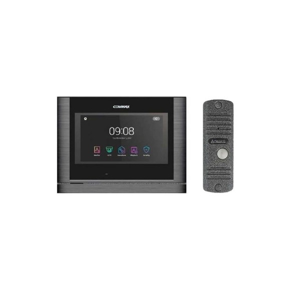 Комплект видеодомофона и вызывной панели COMMAX CMV-70MX(DarksilverBlackSmog)/AVC305S