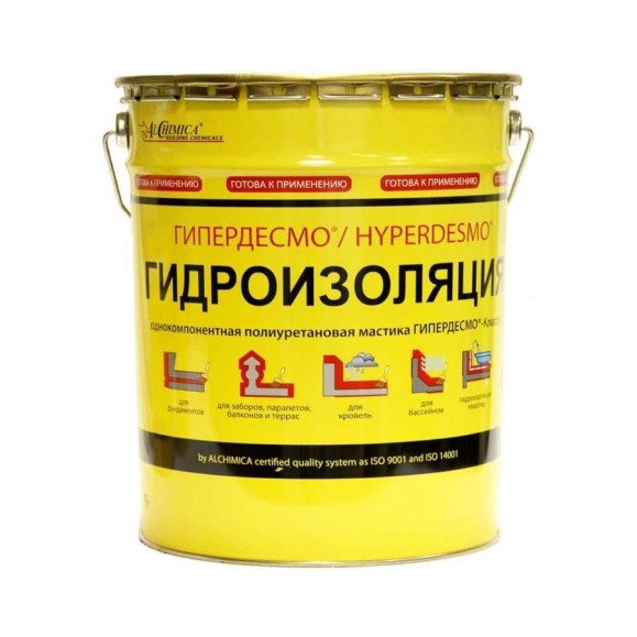 Полиуретановая гидроизоляция ГИПЕРДЕСМО КЛАССИК (25 кг; серый) 2257040ГК Полиуретановая гидроизоляция ГИПЕРДЕСМО КЛАССИК (25 кг; серый) 2257040ГК