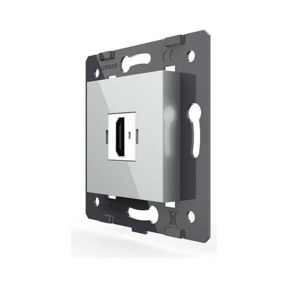 Розетка HDMI LIVOLO 1 пост цвет серый (механизм) VL-FCHD-2IP