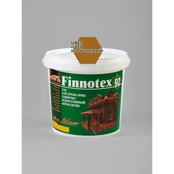 Декоративный акриловый лак Finlux Святозар-92 FINNOTEX полуглянцевый, орех коричневый, 0.8 л 4603783200320