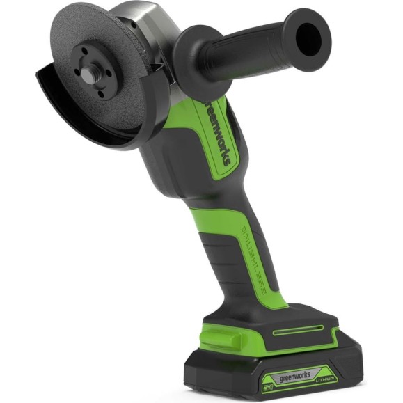 Угловая шлифовальная машина аккумуляторная GreenWorks, GD24AG 24V бесщеточная 2 АКБ и ЗУ 3200207UA Угловая шлифовальная машина аккумуляторная GreenWorks, GD24AG 24V бесщеточная 2 АКБ и ЗУ 3200207UA