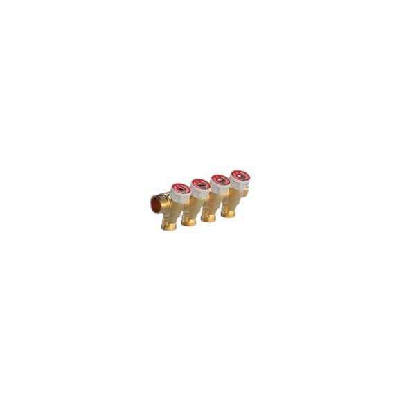 Сантехнический коллектор Giacomini 3/4"x1/2"E/4 с вентилями  R585CY064