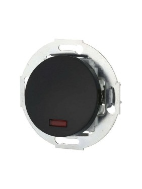 1-клавишный переключатель LK Studio на 2 направления с индикатором (сх.6L) 16A 250B, черный, LK Vintage 880408-1