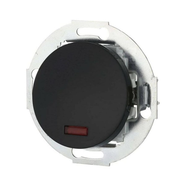 1-клавишный переключатель LK Studio на 2 направления с индикатором (сх.6L) 16A 250B, черный, LK Vintage 880408-1