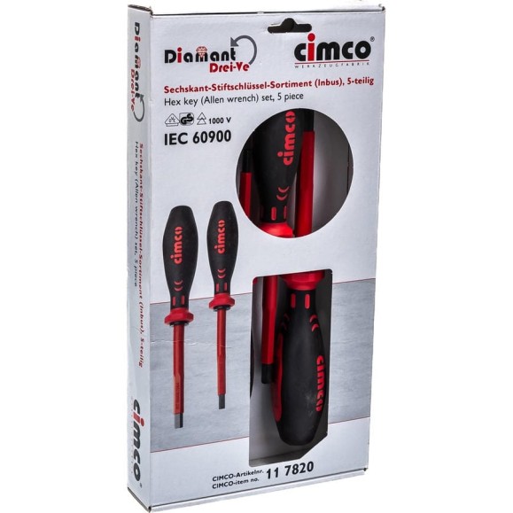 Набор шестигранных отверток CIMCO 1000В 5 шт.11 7820