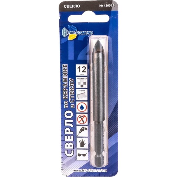 Сверло по керамике и стеклу TRIO-DIAMOND 12 мм 430012