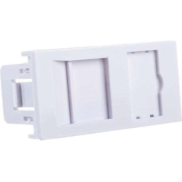 Вставка 45x22,5 аналог Mosaic для 1 модуля формата Keystone Jack со шторкой Hyperline SIP2-1K-M45-22.5 35206